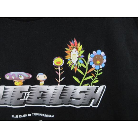 NWOT Billie Eilish x Takashi Murakami x Uniqlo Black Graphic T-Shirt Men Large - Picture 4 of 8